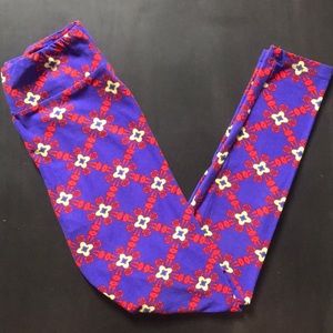 LuLaRoe purple, red and yellow leggings